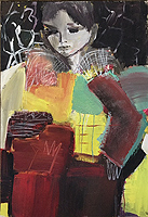 Kunst Malerei Gemälde Acryl auf Karton Frau wie es ist