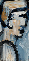 Kunst Malerei Gemälde Acryl auf Leinwand mit Mann gemalt im Profil