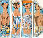 Badegäste - Sigrid Palmer Malerei Kunst Künstlerin painting art artist Frankfurt