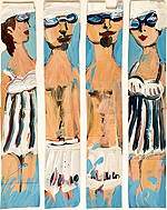 Badegäste - Sigrid Palmer Malerei Kunst Künstlerin painting art artist Frankfurt